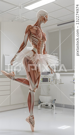 Anatomy Ballet Dancer Medical Illustration Ballet Pose 132274974
