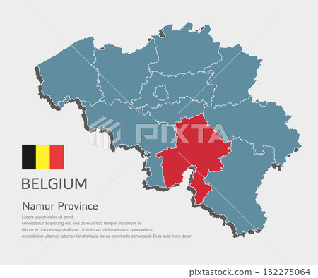 Vector map of Belgium - Namur Province Vector map of Belgium - Namur Province 132275064