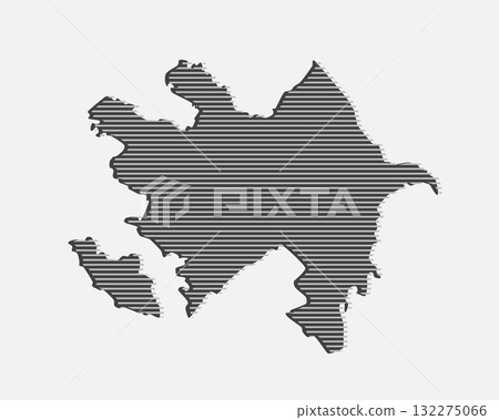 Abstract map Azerbaijan, parallel grey lines 132275066