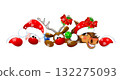 Santa Claus, Horse, and Reindeer 132275093