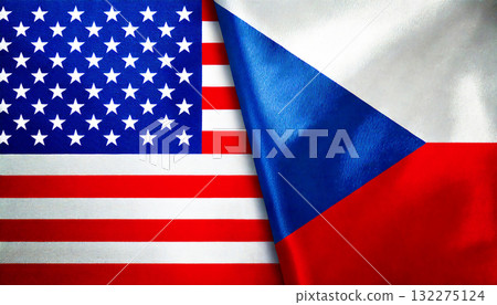 美國國旗和捷克國旗 132275124