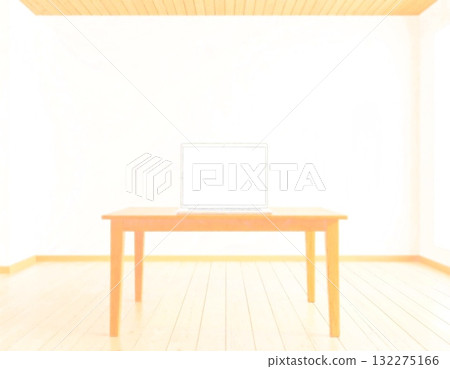 一間簡樸的房間，配有一張桌子和一台筆記型電腦。插圖風格。 132275166