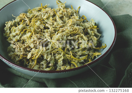 Jonjoli, Colchian klekachka, Georgian appetizer, pickled jonjoli, no people Jonjoli, Colchian klekachka, Georgian appetizer, pickled jonjoli, no people 132275168