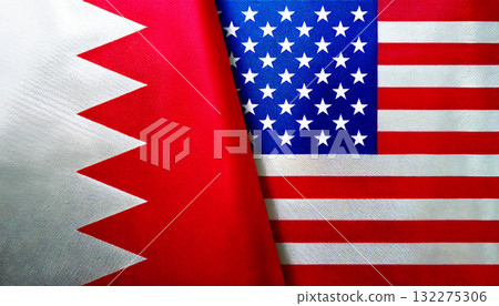 American flag and Bahraini flag American flag and Bahraini flag 132275306