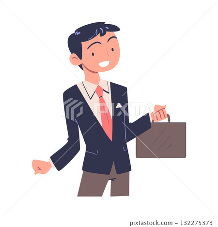Man Office Worker rin Uniform Engaged in Professional Job Vector Illustration 132275373