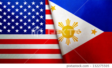 美國國旗和菲律賓國旗 132275505