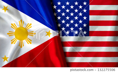美國國旗和菲律賓國旗 132275506