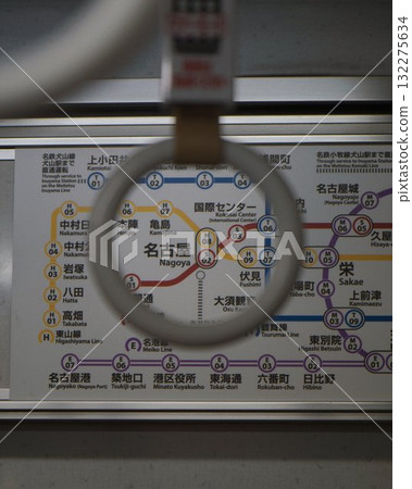 Nagoya Subway Map Train Handle Japan 132275634