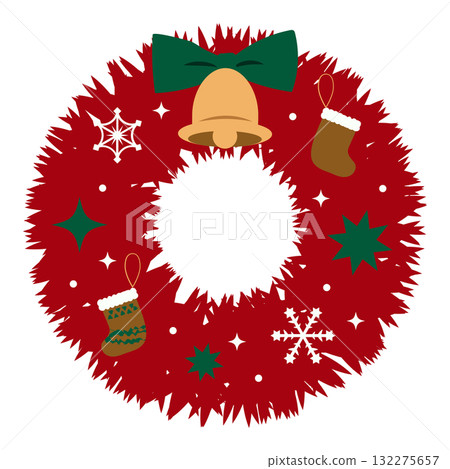 聖誕花圈圖 132275657