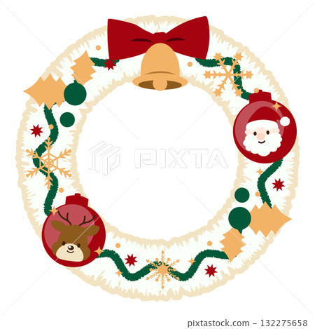 聖誕花圈圖 132275658