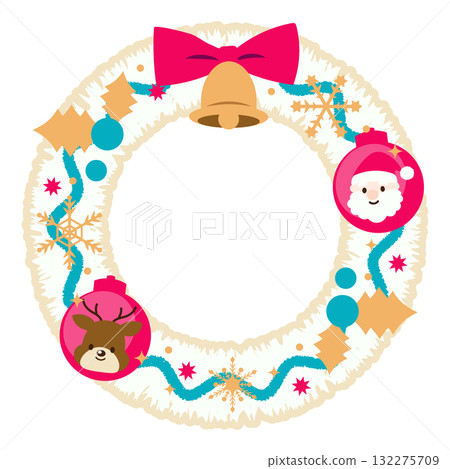 聖誕花圈圖 132275709