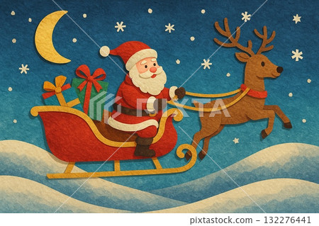 Christmas Santa Claus Reindeer Collage Christmas Santa Claus Reindeer Collage 132276441