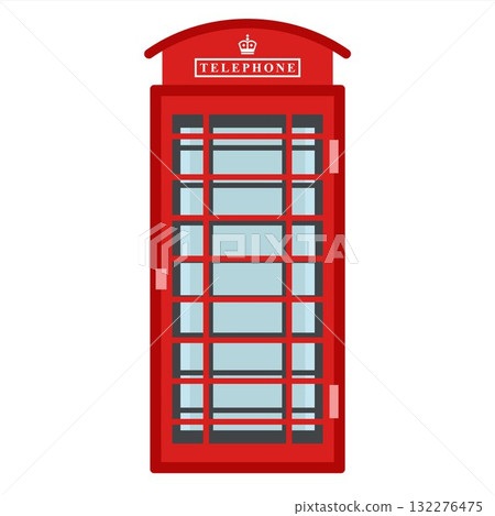 Old English red telephone box. 132276475