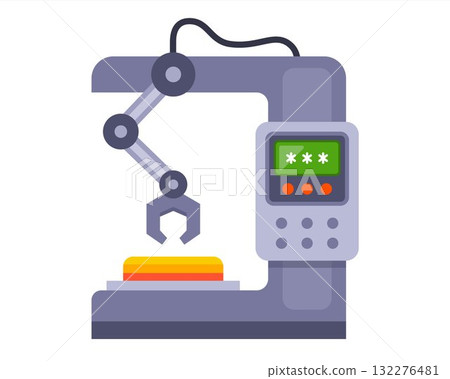 Robotic arm machine at the factory. Robotic arm machine at the factory. 132276481