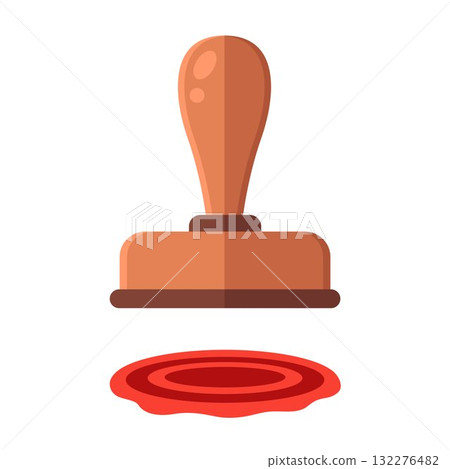 Put a red seal on a document. Put a red seal on a document. 132276482