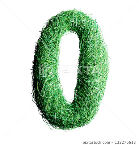Eco Letter Zero Made of Green Grass Fibers Eco Letter Zero Made of Green Grass Fibers 132276618