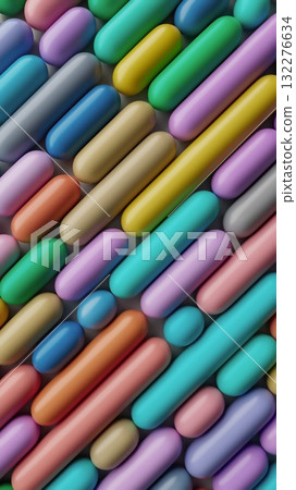 Colorful seamless 3D render of rounded tubes background Colorful seamless 3D render of rounded tubes background 132276634