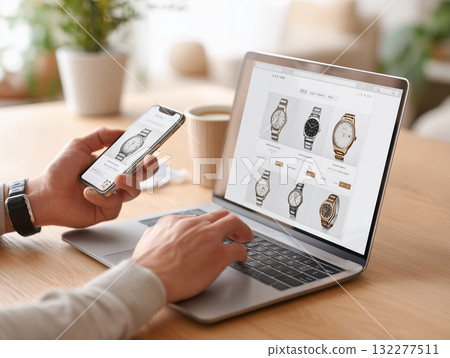 瀏覽手錶購物網站的 UI 設計素材(簡報、設計、廣告) 瀏覽手錶購物網站的 UI 設計素材(簡報、設計、廣告) 132277511