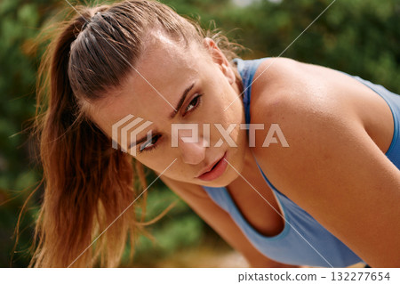 Woman Resting After Intense Run 132277654