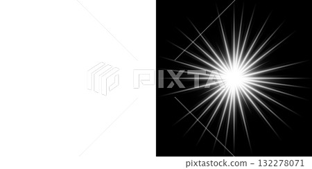 透明和黑色背景上的白色輻射爆裂效果 132278071
