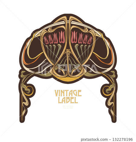 Decorative flowers and leaves in art nouveau style Decorative flowers and leaves in art nouveau style 132278196