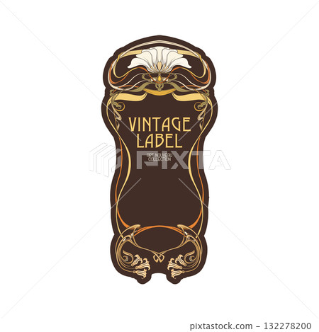 Decorative flowers and leaves in art nouveau style 132278200