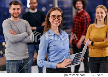 Confident Business Team Standing United to Represent Their Company 132278749