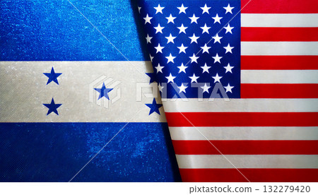 American flag and Honduras flag American flag and Honduras flag 132279420