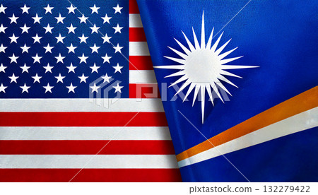 American and Marshallese flags 132279422