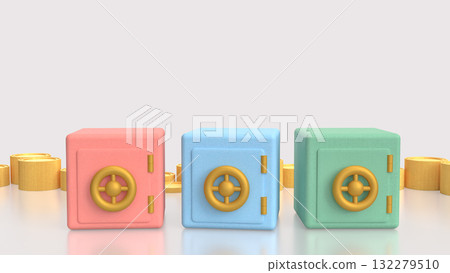 The Safe deposit box for Earn or Business concept 3d Rendering. The Safe deposit box for Earn or Business concept 3d Rendering. 132279510