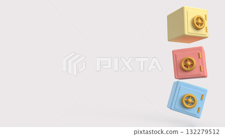 The Safe deposit box for Earn or Business concept 3d Rendering. The Safe deposit box for Earn or Business concept 3d Rendering. 132279512