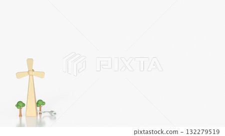 The Windmill for Energy or eco concept 3d rendering. The Windmill for Energy or eco concept 3d rendering. 132279519