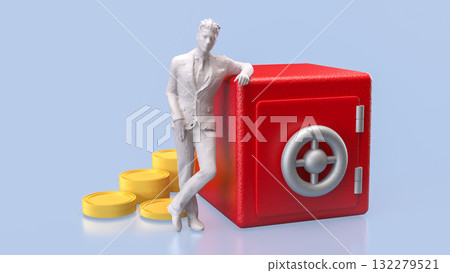 The Safe deposit box for Earn or Business concept 3d Rendering. 132279521