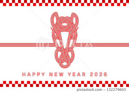 Stylish and simple 2026 Year of the Horse New Year's card 132279603