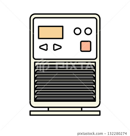 Stock Illustration: Cute vector illustration of a kerosene fan heater 132280274