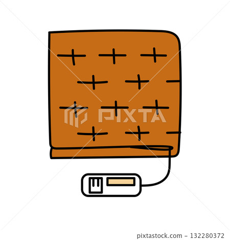 圖庫插圖: 電熱毯的可愛向量插圖 圖庫插圖: 電熱毯的可愛向量插圖 132280372