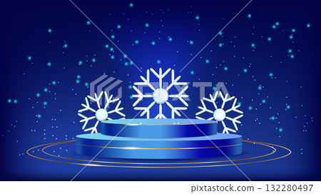Festive Luxury Holiday podium Christmas New Year. Postcard banner design. For festive marketing ads web banner and seasonal event promotion. Vector illustration. Festive Luxury Holiday podium Christmas New Year. Postcard banner design. For festive marketing ads web banner and seasonal event promotion. Vector illustration. 132280497
