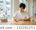 Male businessman writing in notebook / Image of studying, organizing ideas, working from home 132281251