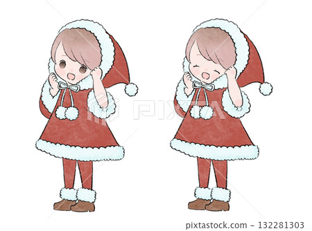 girl in christmas costume 132281303