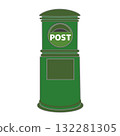 Illustration of a green mailbox 132281305