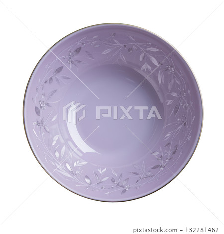 Elegant Purple Bowl with Floral Design for Contemporary Table Settings and Stylish Dining Experiences 132281462