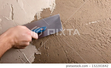 Wall to be troweled Wall to be troweled 132281642