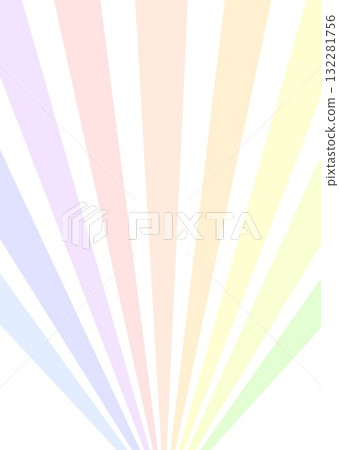 彩色徑向焦點線背景插圖、彩虹柔和色、垂直傳單、向量 132281756