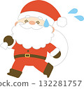Cute Santa Claus running in a hurry 132281757