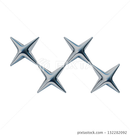 四個相連十字的金屬3D圖示。 Y2K風格裝飾郵票插圖 132282092