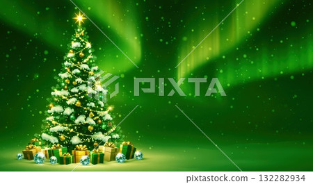 夢幻聖誕樹夜景、8K廣告及海報背景 夢幻聖誕樹夜景、8K廣告及海報背景 132282934