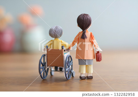 Bright Life with a Wheelchair (3D Paper) 132282958