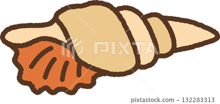 手繪圖示海螺殼 132283313