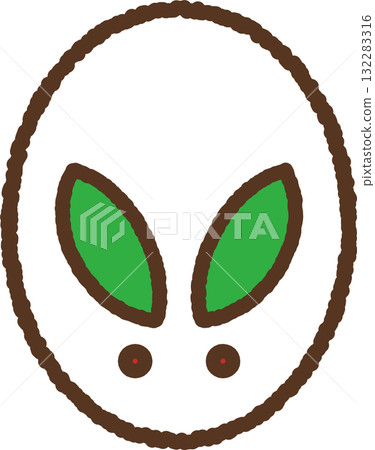 Hand-drawn icon: Japanese sweets snow rabbit 132283316