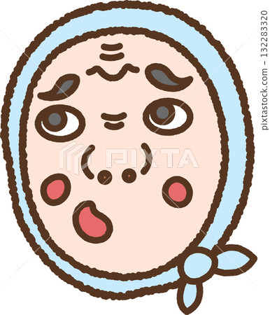 手繪圖示 Hyottoko 面具 132283320